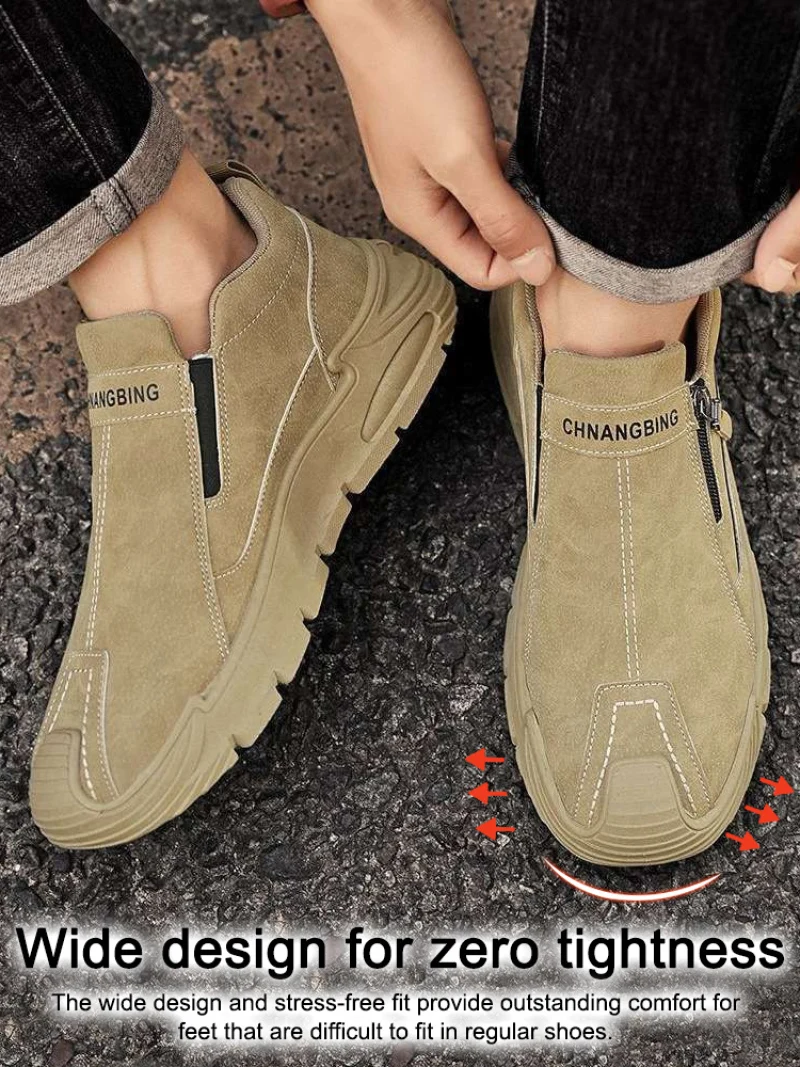 Zapatillas de deporte informales impermeables para hombre, calzado deportivo resistente al desgaste de suela gruesa, antideslizante, cómodo, transpirable, práctico de moda