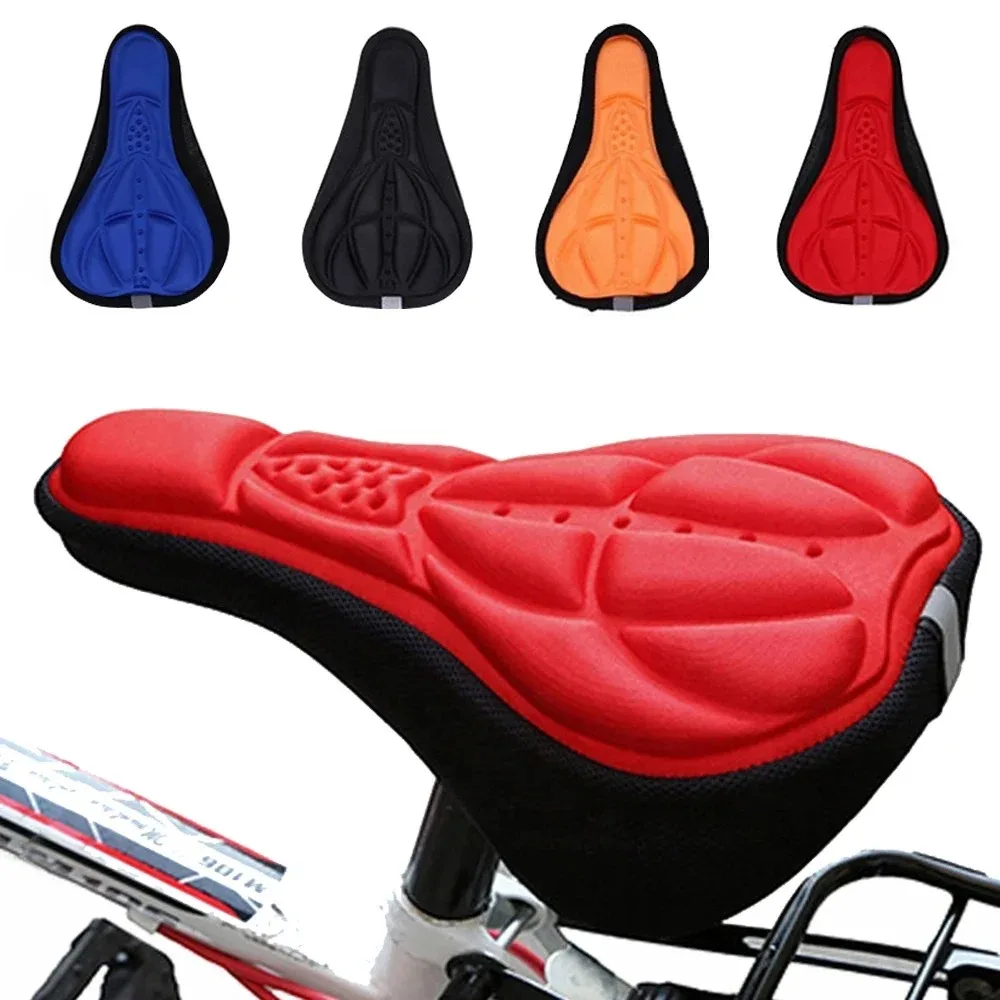 3D Bike Seat Cover Mountain Bicycle Saddle Pad Thickened Silicone Sponge Comfort Soft Cushion for Cycling MTB Accessories
