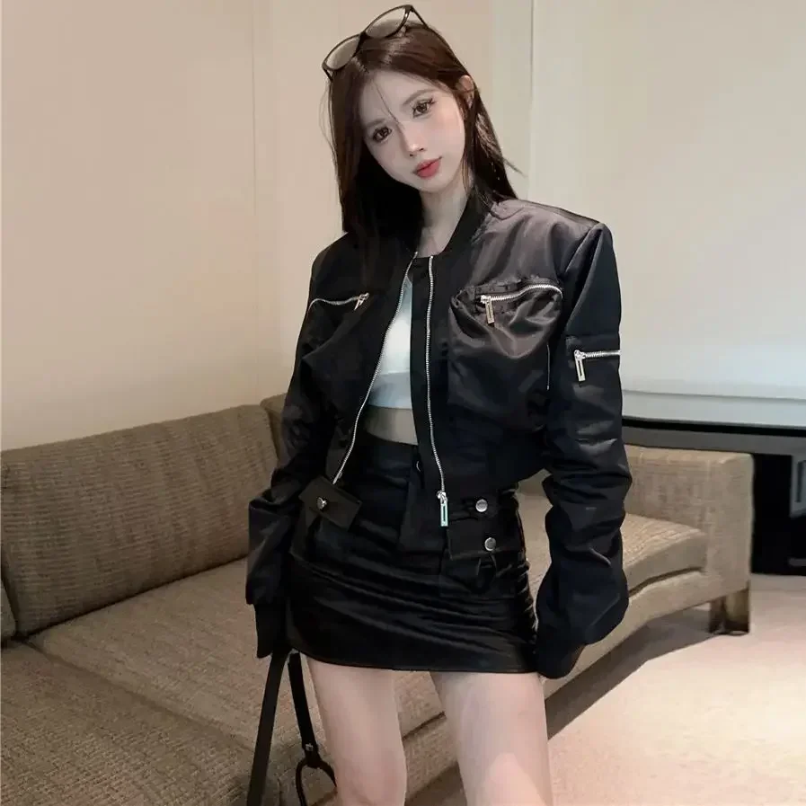 Spring Autumn Women's Cargo Bomber Jackets Loose Clothing Promotion Youthful Female Baseball Aviator Coats Pretty Chic Deals