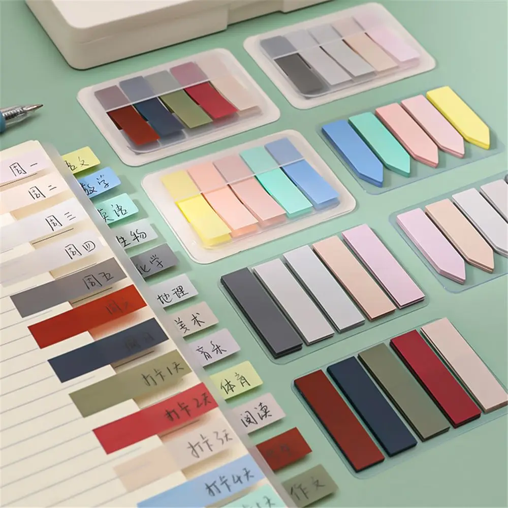 100 Sheets Bookmark Vintage Color Key Points Tab Strip Label Paster Sticker Sticky Notes Memo Pad Index Flags