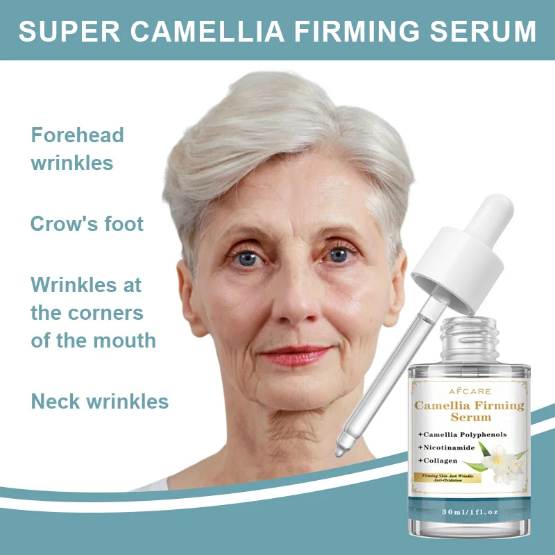 Camellia Serum for Face With Collagen Hyaluronic Acid Anti Aging Serum Tightener Fade Fine Lines Anti Wrinkle