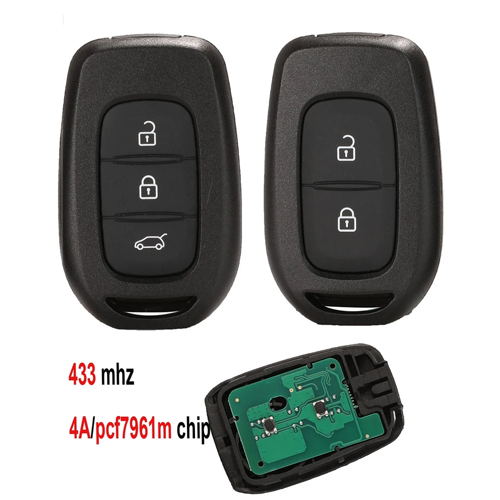 

jingyuqin New Full Remote Key 2/3 Button 434MHZ With 4A PCF7961M Chip For Renault Sandero Dacia Logan