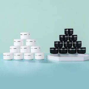 10pcs 20ml Round Black / White Empty Container Jars with Screw Lids Bulk for Lip Balms, Makeup Samples 10 best sales lipgloss container - №10