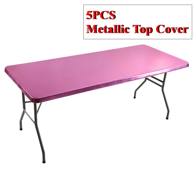 

5pcs 152x76cm Bronzing Matalic Top Rectangle Spandex Table Cover Cloth Wedding Tablecloth Event Hotel Decoration