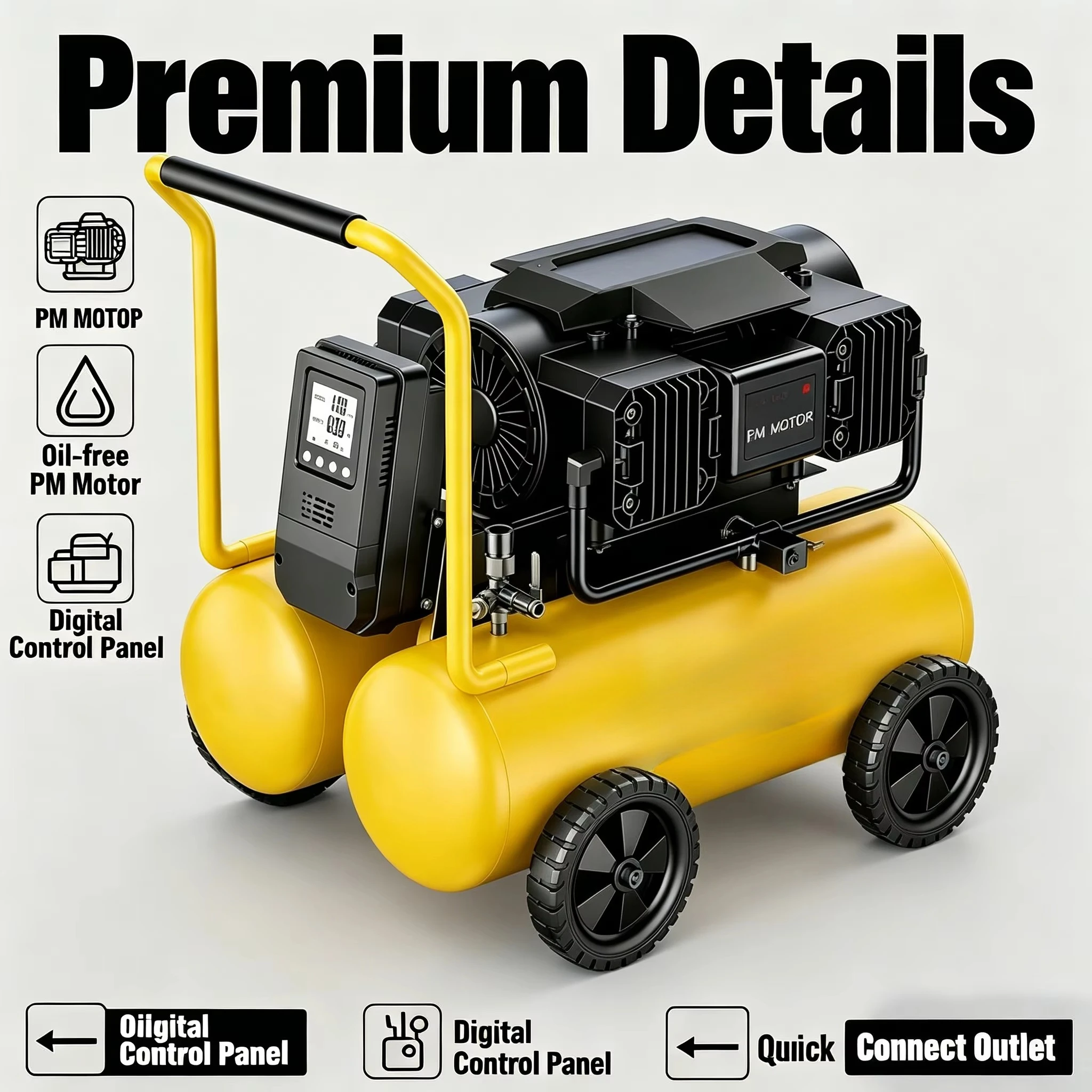 5500W Copper Wire Industrial Permanent Magnet Brush-less Intelligent Oil Free Electric High air Compressor Machine