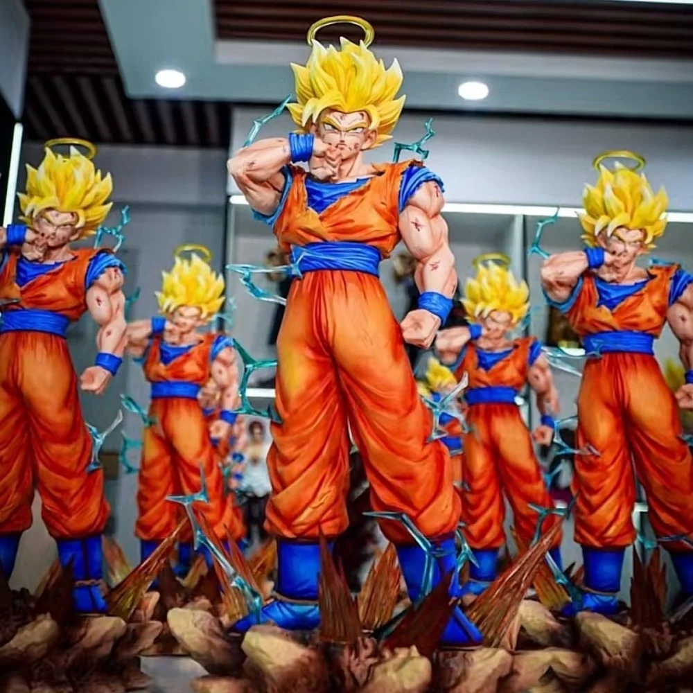 Anime Dragon Ball Z Son Goku Ssj2 Figure Led Base Super Saiyan 2 Goku 33cm/12.2inch Pvc Action Figures Collection Model Toys view 2