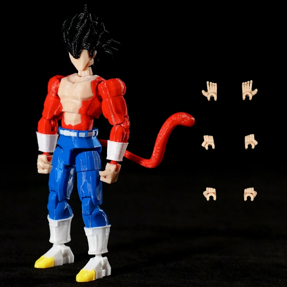 

Dragon Ball 3D Printed Goku Super Saiyan 4 T13 Dummy 13 Multi-Jointed Movable Shapeshift Action Figures Custom Gifts Toys