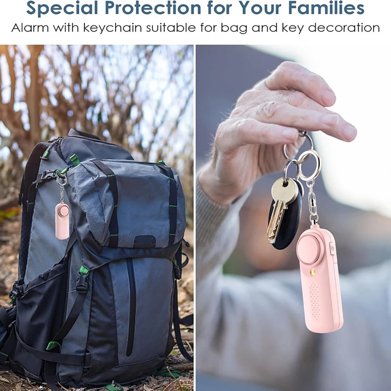 A73E-Personal Alarm For Women 130Db Siren Loud Security Alarms Keychain With LED Light Police Approved Personal Safety Alarm