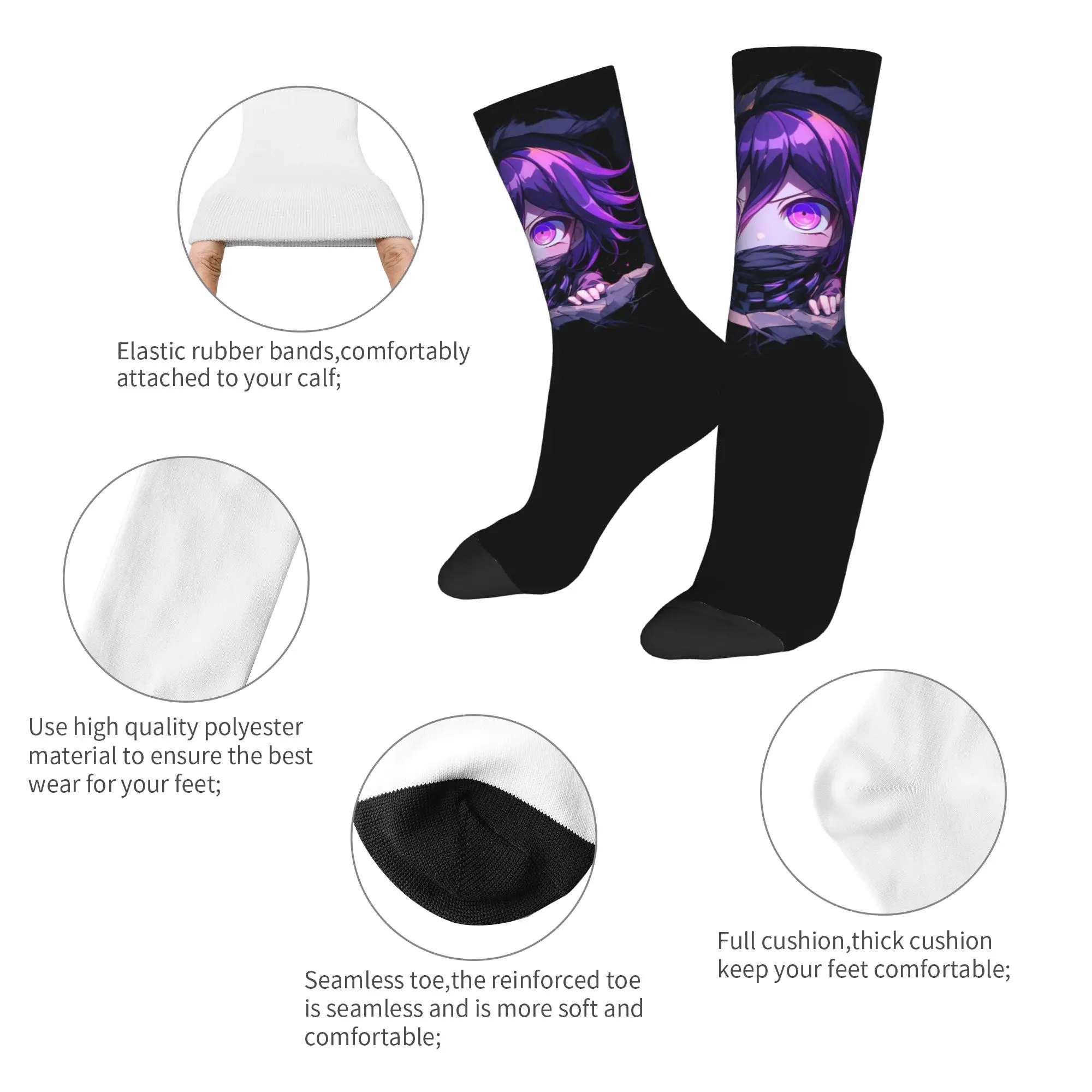 Kokichi Manga Collection Socks Men's Women's Polyester Fashion  Socks Harajuku Spring Summer Autumn Winter Middle Tube Socks