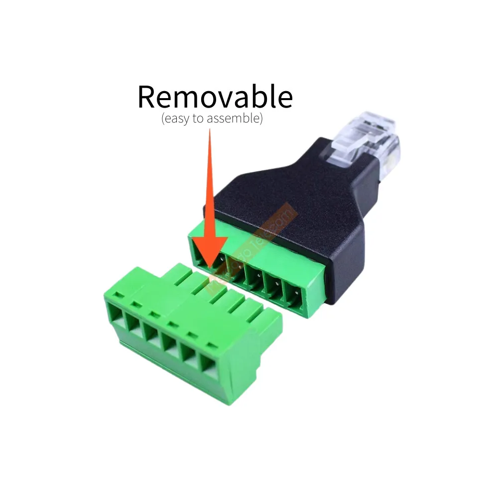 1 шт. Ethernet RJ12 6P6C «папа» на 6-контактные винтовые клеммы, разъем адаптера N