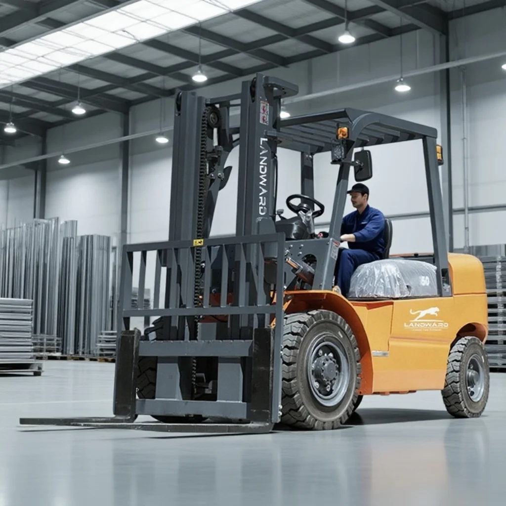 

Warehouse Stacking Forklift China 4 Wheel Drive Counterbalanced Forklift Hot Sale 4 Ton Hydraulic Diesel Forklift EPA Customized