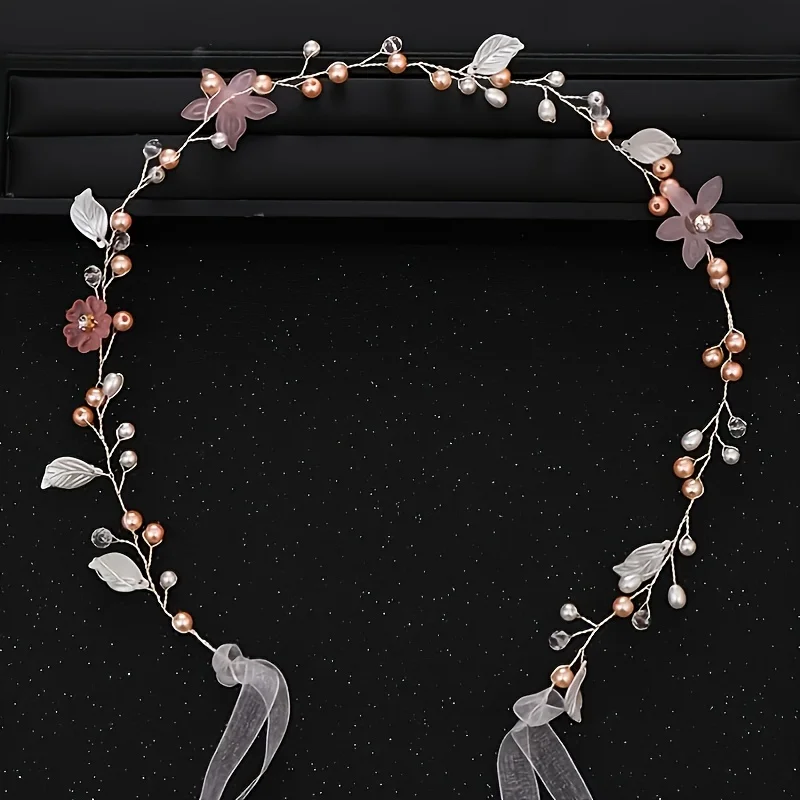 Crystal Leaf Headband Rhinestone Flower Headband Hair Vine Band Tiara For Women Bridal Wedding Hair Accessories Jewelry Headband image 3
