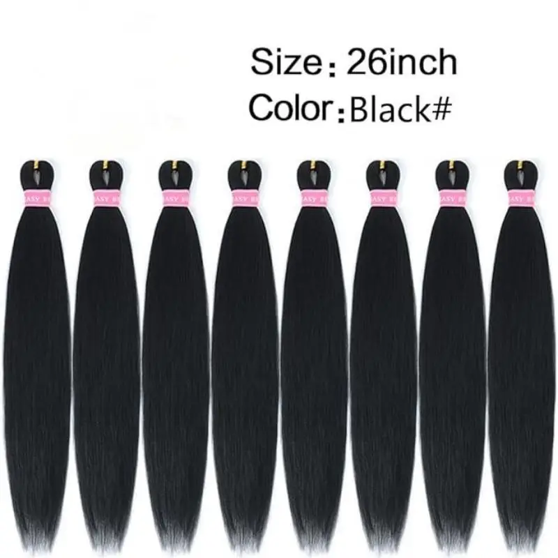 Pre Stretched Braiding hair 26 Inch Ombre Braiding Hair Extensions Hot Water Setting Crochet Synthetic Braids Hair