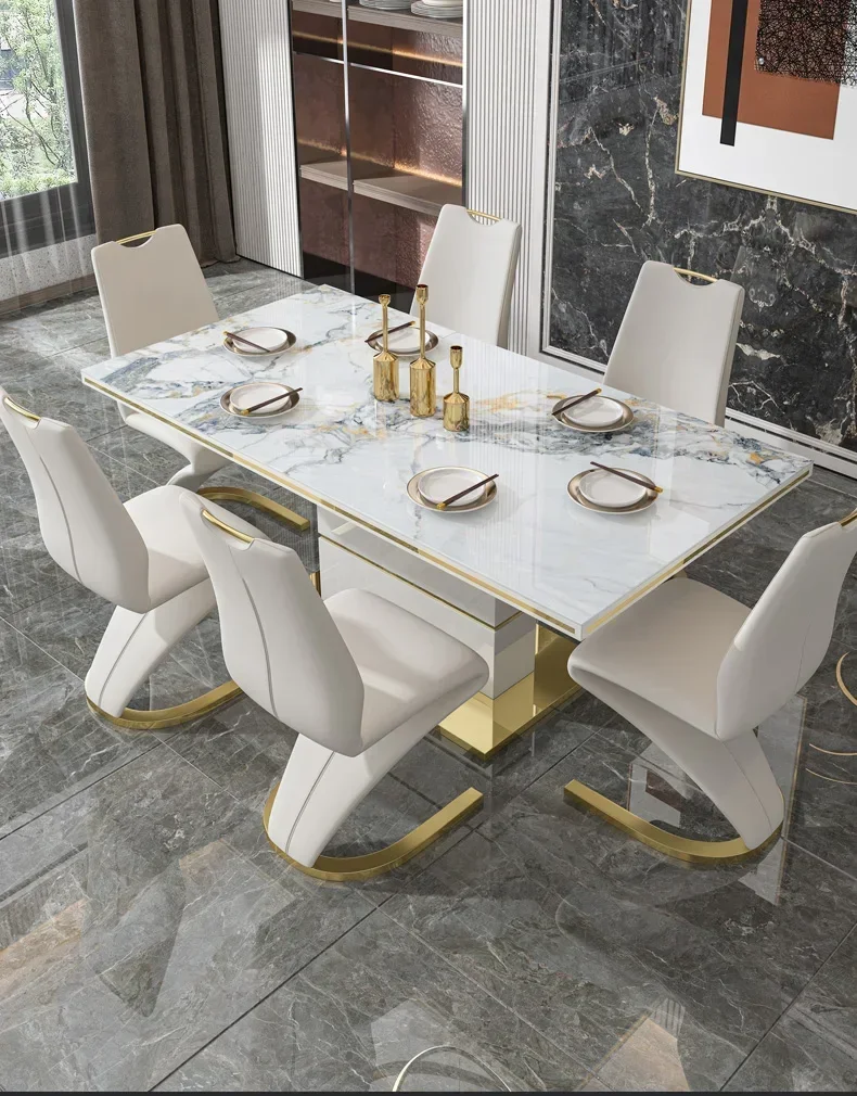 New  Nordic Modern Dining Room Furniture Table A Manger Complet  Seats Dining Table Mdf Dining Table and Chair