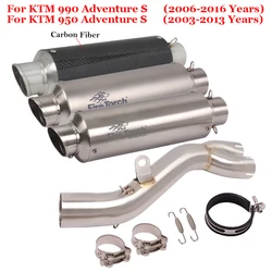 Motorcycle Exhaust Escape Carbon Fiber Muffler Mid Link Pipe For KTM 950 Adventure s 2003 - 2013 KTM 990 Adventure s 2006 - 2016