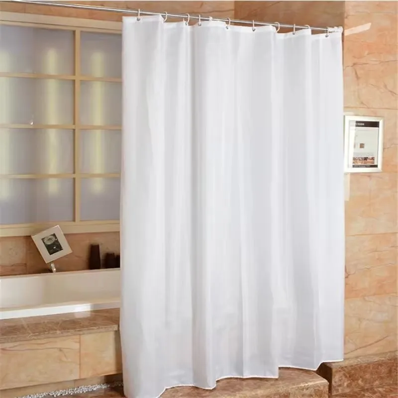 

High-quality hotel-specific white shower curtain polyester cloth bracelet bathroom curtains white bathroom As cortinas de chuvei