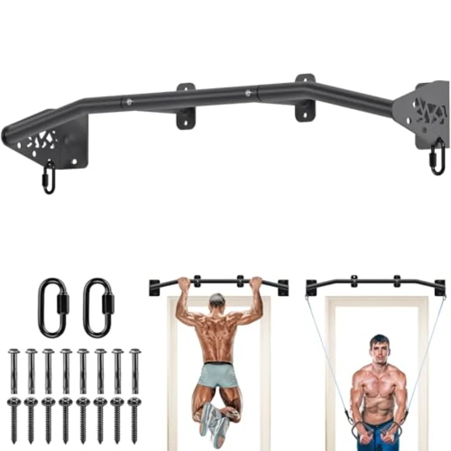 

Турник SELEWARE для тяжелых нагрузок, настенный, для крепления к дверному проему/балке, с крюками для эспандеров, прочная стальная конструкция