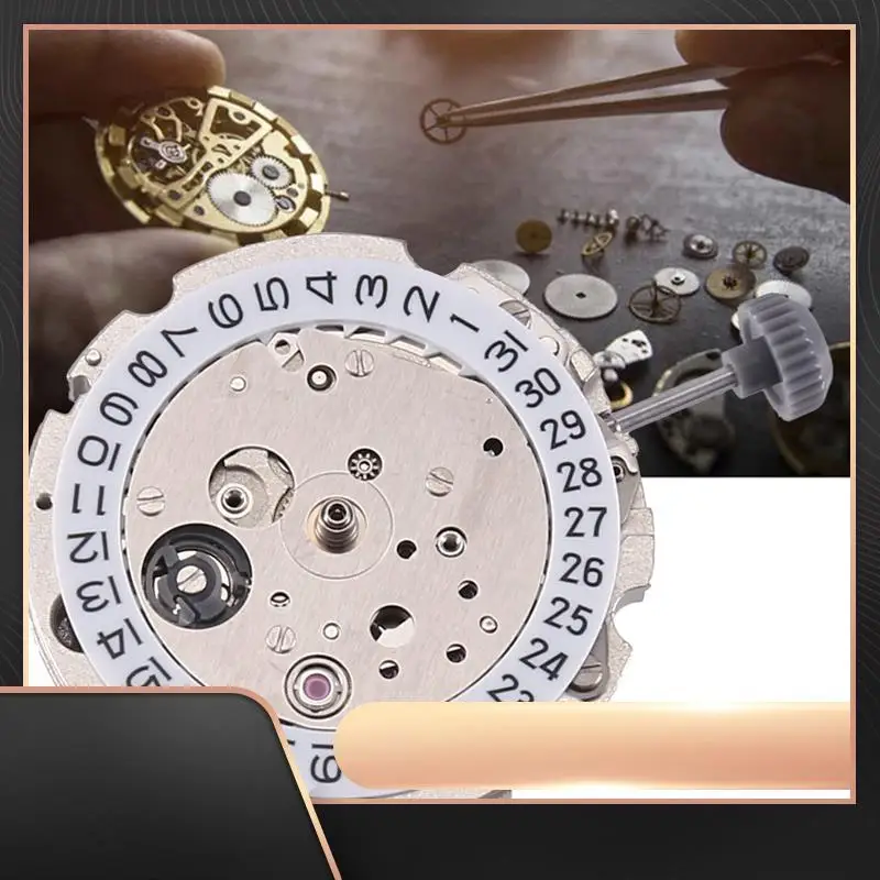 

1 PCS 8215 Movement 21 Jewels Automatic Mechanical 3 O'clock High-Precision Movement Silver Metal-N34R