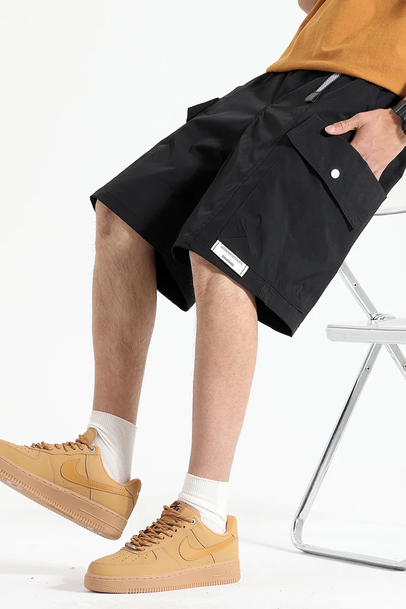 Novedad de verano, pantalones cortos de trabajo sueltos informales para hombre, diseño de bolsillo grande tridimensional de doble cara de estilo americano, duraderos y li
