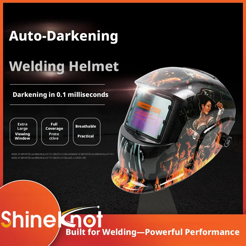 SHINEKNOT Solar-Powered Automatic Photoelectric Welding Helmet Anti-Glare And Spatter-Proof Head-Mounted Welder Protection Mask
