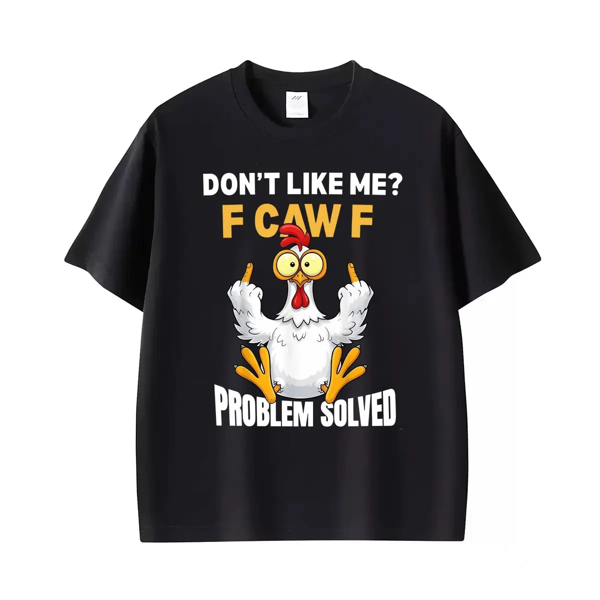 Don’t Like Me F-Caw-F Problem Solved Funny Parrot Meme T Shirts Men Women Fashion Cute Casual Loose Oversized T-shirt Streetwear