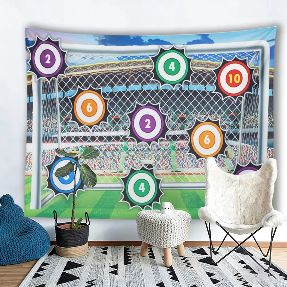 Soccer Goal Score Game Tapestry, Large Tapestry Large Wall Tapestry, Fun Room Decoration Items for Bedroom