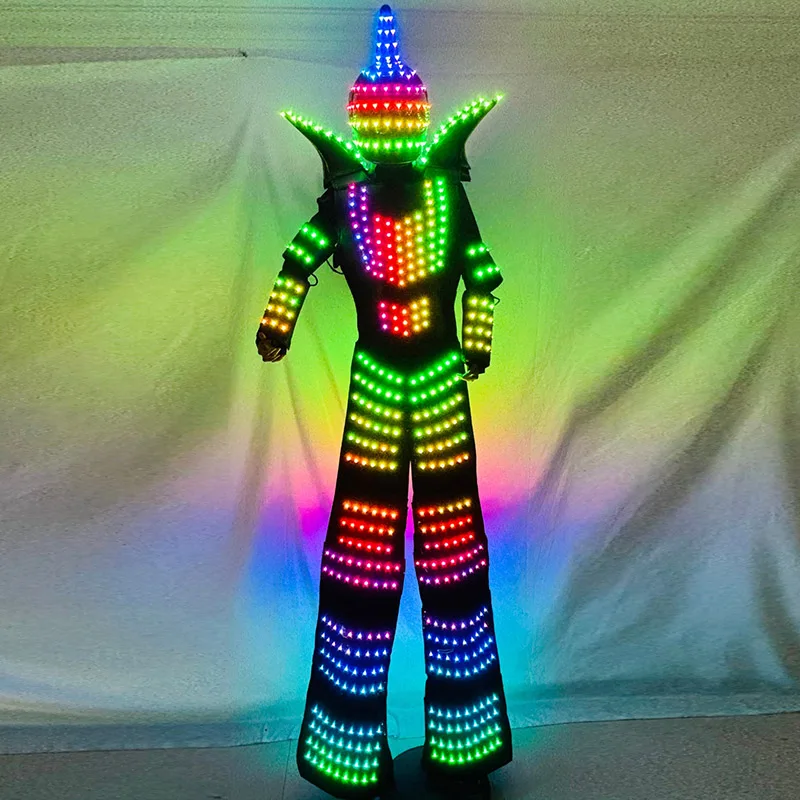 

LED Stilt Walker Robot Suit Full Color LED Costume for Luminous Events Holiday Show Performance