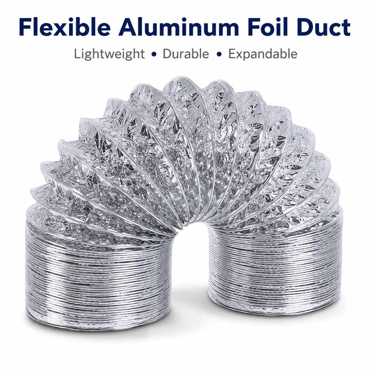 4inch Aluminum Ventilator Pipe Air Ventilation Hose Flexible Exhaust Duct 2M