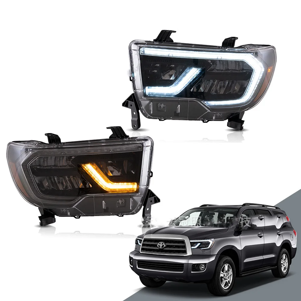 

Car Headlight Assembly LED Daytime Running Light Dynamic Streamer Turn Signal Front Lamp For Toyota Tundra 07-13 SEQUOIA 08-17