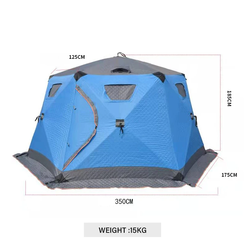 Hexagonal Mammoth Winter fishing Tent Outdoor With Windows Automatic Quick Opening Tent 5/8 Person Windproof and Waterproof