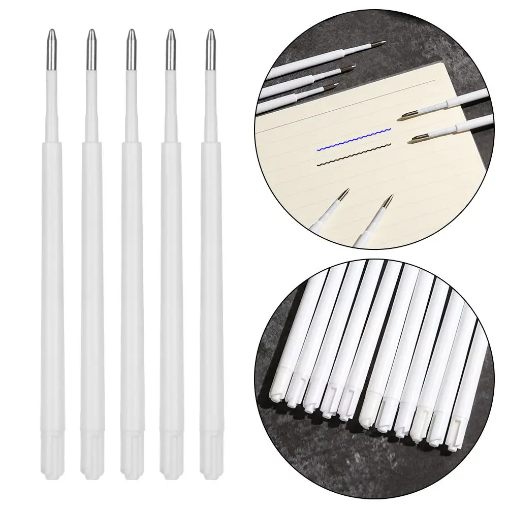 10 Pcs/lot Stationery Large-capacity Plastic Writing Tool Press Pens Core Replacement Lead Ballpoint Pen Refill