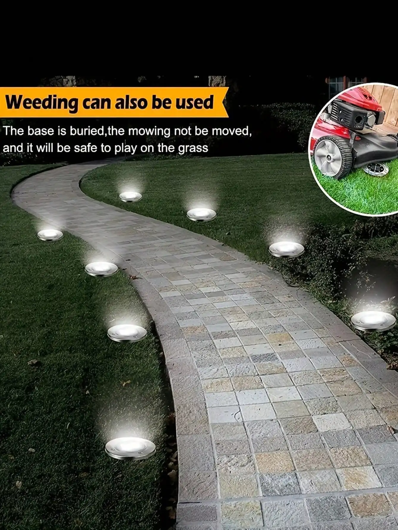 4 Packs Outdoor Solar Ground Lights: 8 LED Waterproof, fits Garden, Lawn, Pathway