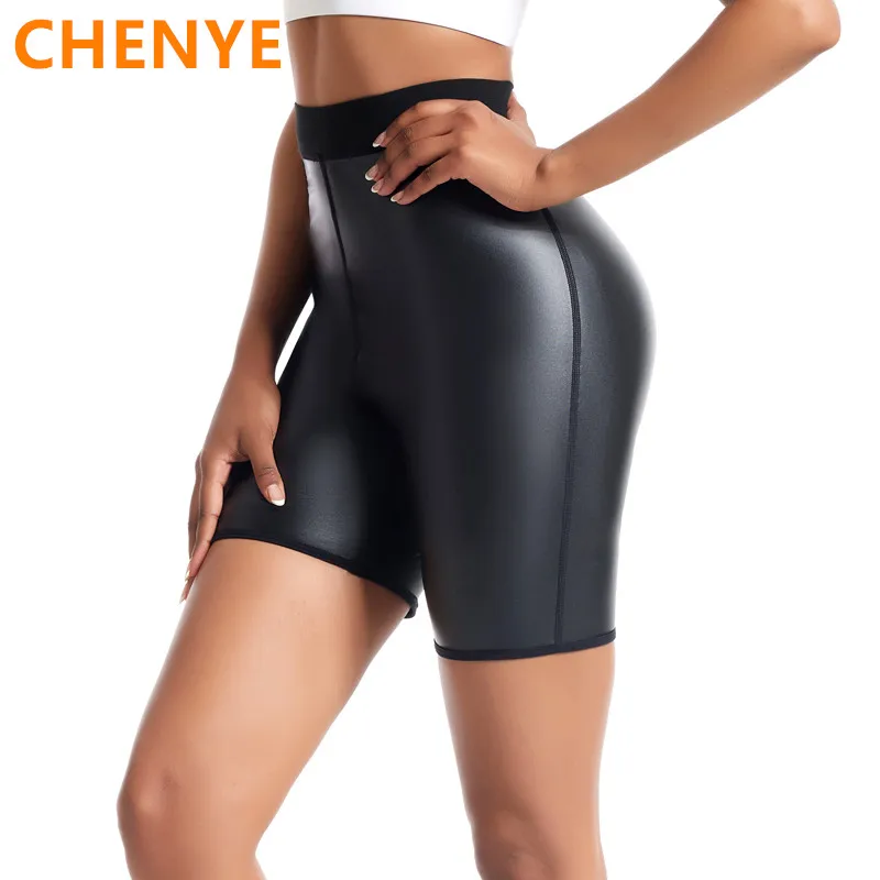 

Body Shaper Waist Trainer Wide-waisted Shapeing Shorts New Women High Waist Faux Leather Leggings Tights Stretchy Pleather Pants