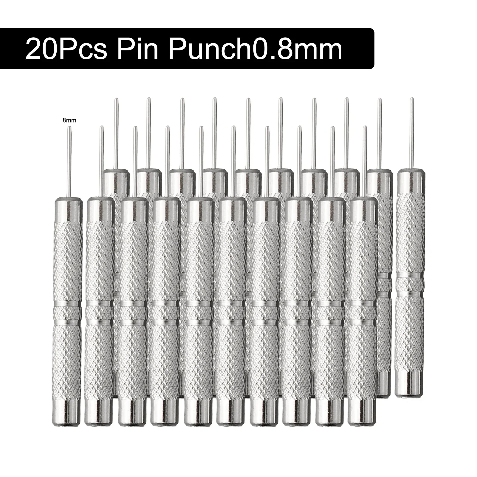 20 Pcs Pin Punch Pin Punch Remove And Adjust Watch Silver Aluminum Alloy Remove And Adjust Watch Quickly And Easily.