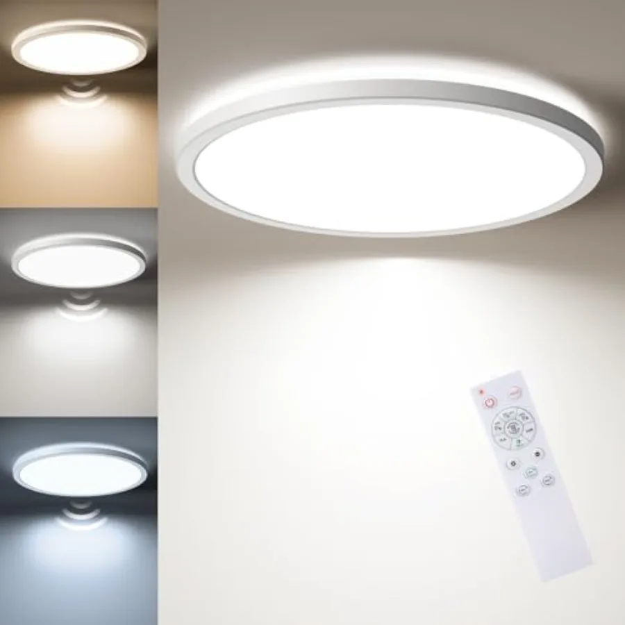 Motion Sensor LED Ceiling Light with Remote, 12 Inch Wired Flush Mount Light 3000K 4000K 5000K, 2400LM Dimmable Motion Sensor L