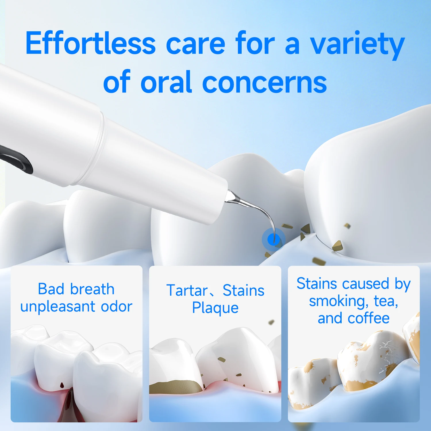 Visible Electric Ultrasonic Teeth Cleaner 800MP 100° Wide-angle Camera Plaque Tartar Calculus Stains Remover Teeth Whitening Kit