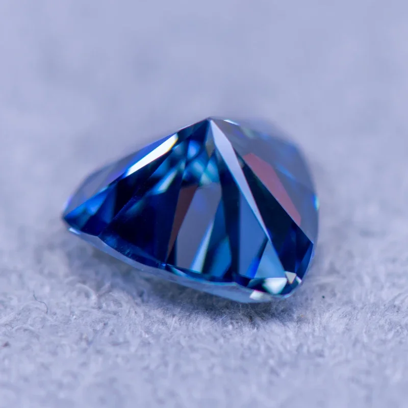 Moissanite Stone Trillyon Cut Natural Royal Blue Color Charms Gemstone DIY Advanced Jewelry Making Materials with Certificate