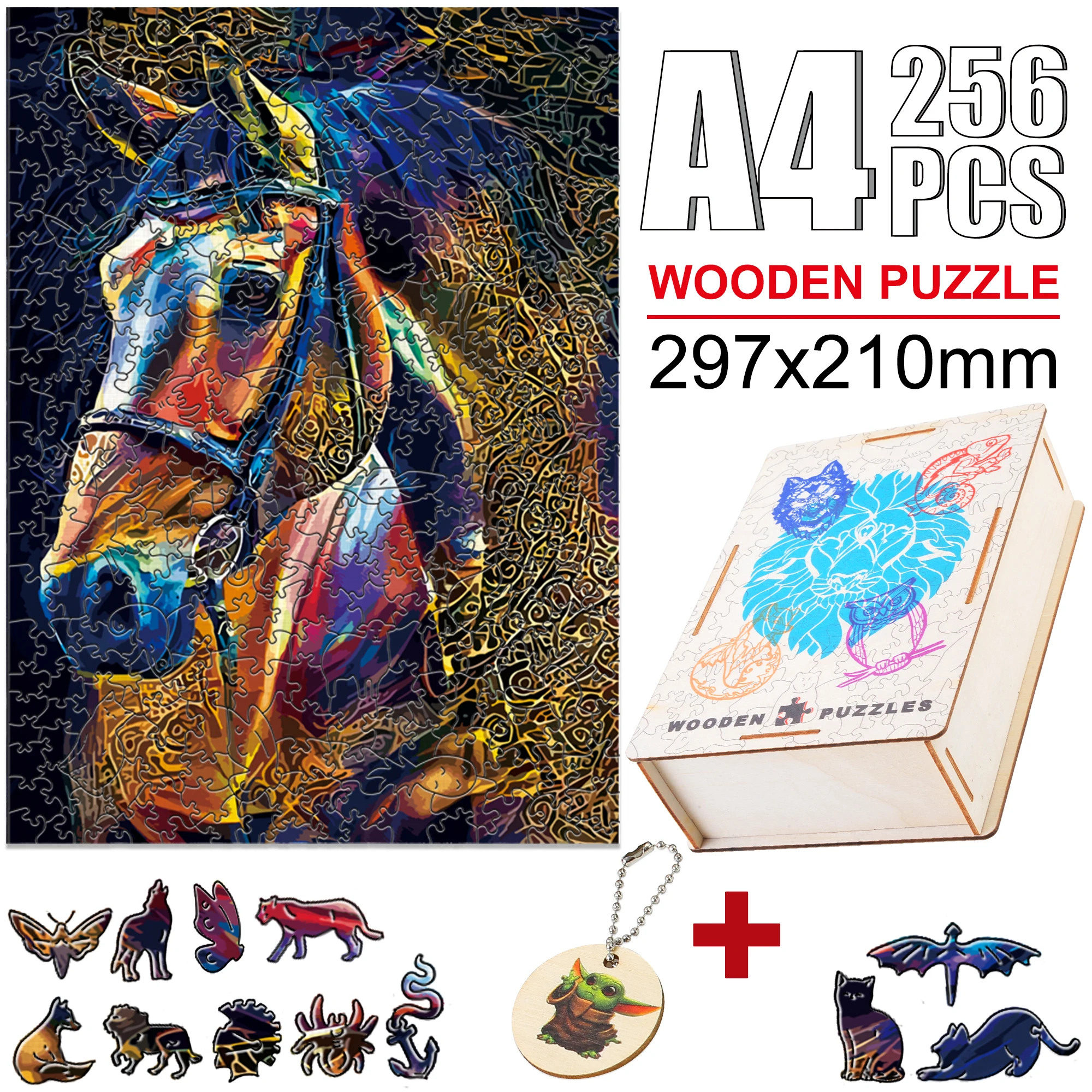 

Senior Wooden Animal Jigsaw Puzzles Fancy Horse Puzzle Games Special Family Game Popular Montessori Toy For Adults Kids