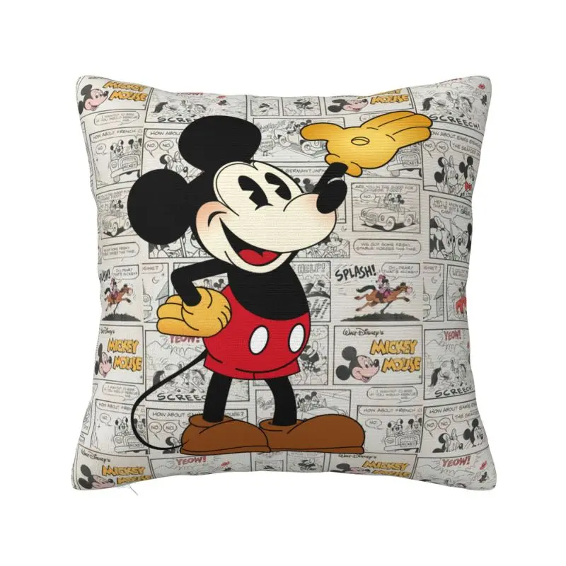 Custom Mickey Mouse Cartoon Cushion Covers Velvet Cute Pillow Cases