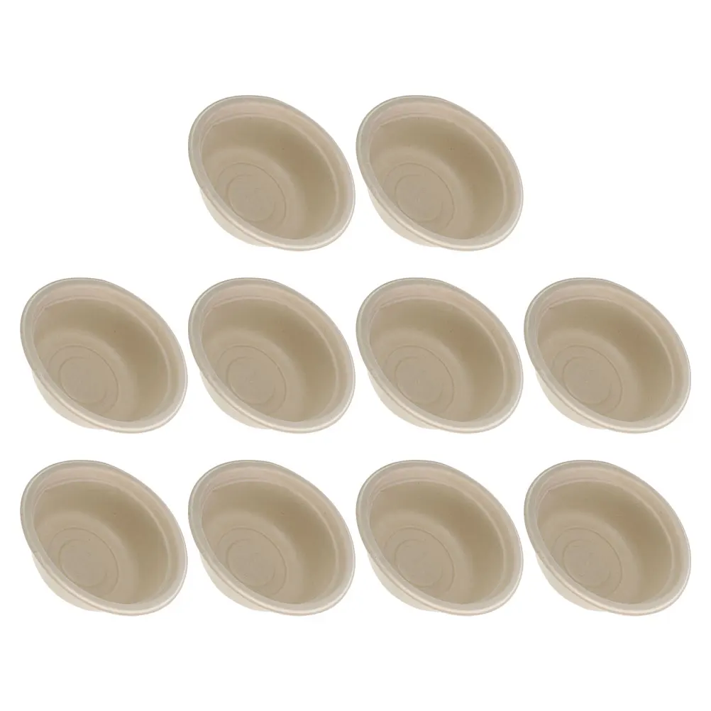 

10pcs Disposable Pet Food Bowls 350ml Water Grain Bowls for Cats Dogs Eco Friendly Wheat Straw Lightweight Compact Outdoor