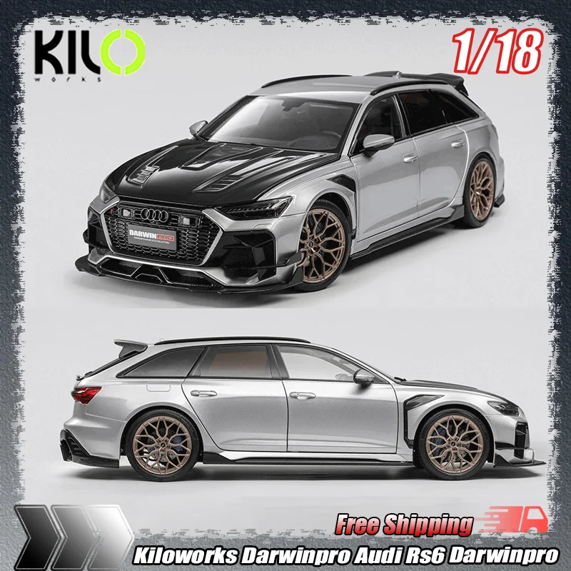 

В наличии: Коллекционная модель Kiloworks 1:18 Darwinpro Audi RS6, модифицированная, имитационная, из сплава, с полностью открывающимися элементами, игрушка-украшение