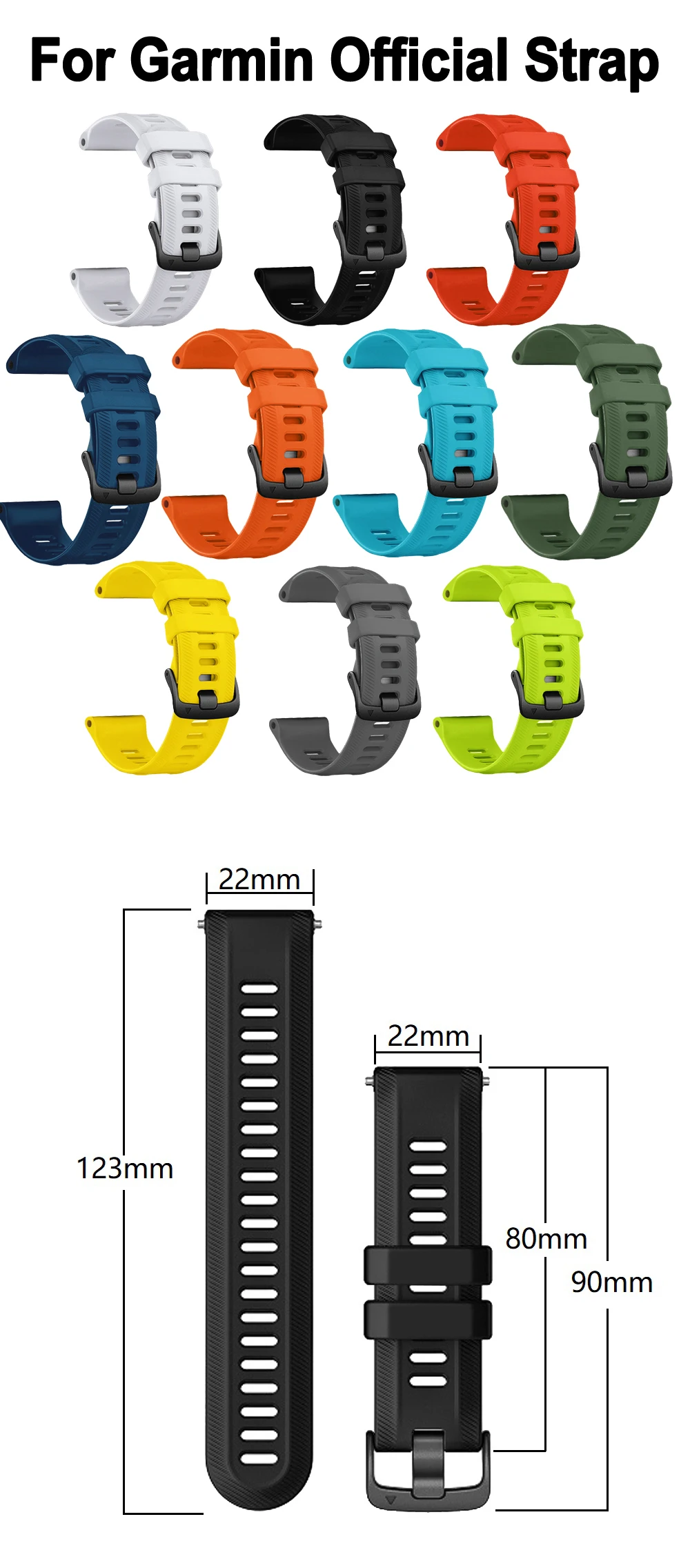 Sport-Silikonarmband für Garmin Forerunner 965 955 Solar 970 945 935 745 Armband Uhrenarmband 22 mm Ersatzarmband – Detail 1
