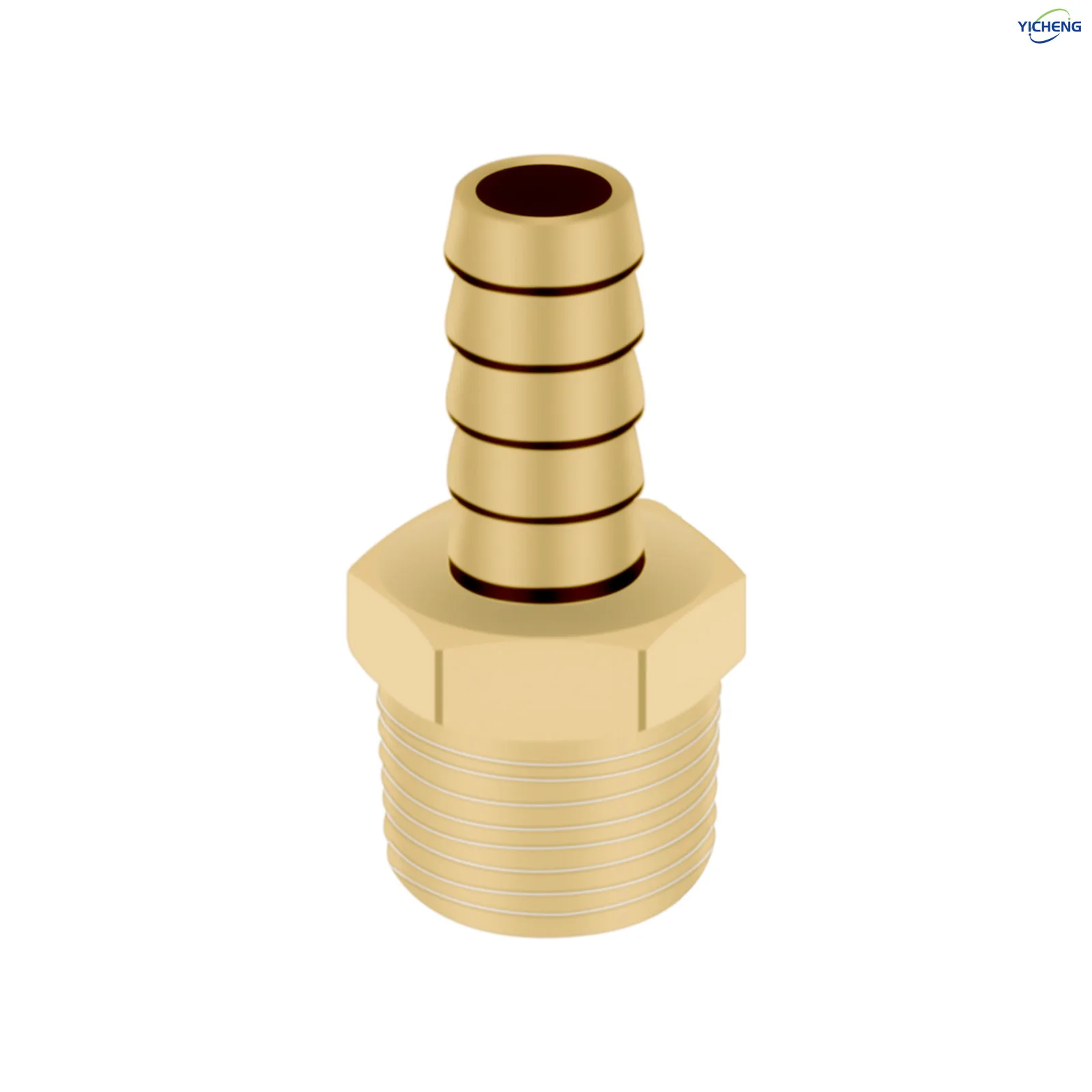 

YICHENG PNEUMATIC OD 4mm-12mm Brass Hose Barb Fitting to 1/8"1/4"3/8"1/2" Male Adapter （Pack of 5）