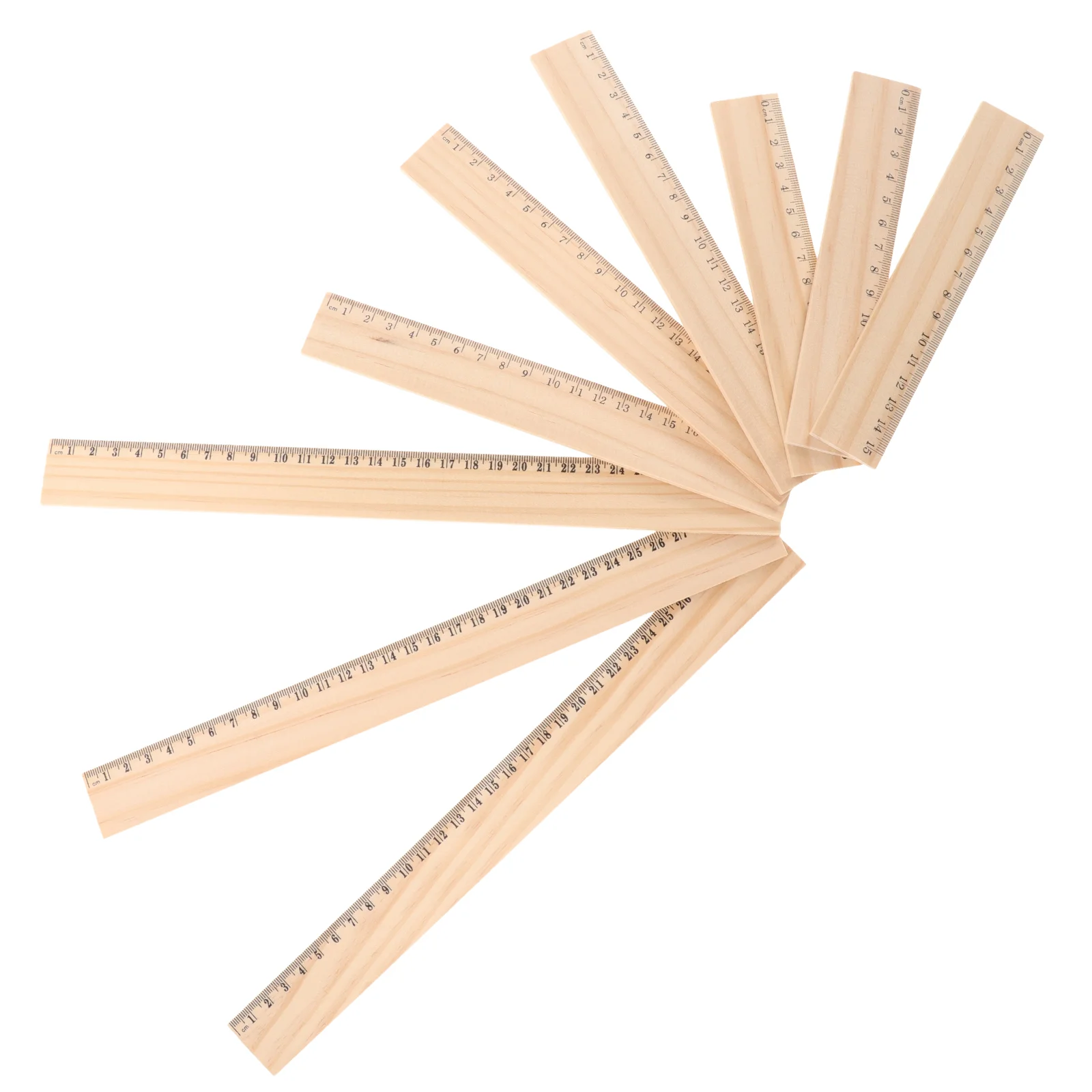 

9 Pcs Wooden Ruler Straight Rulers Centimeter Measure Supplies Learning for Drawing