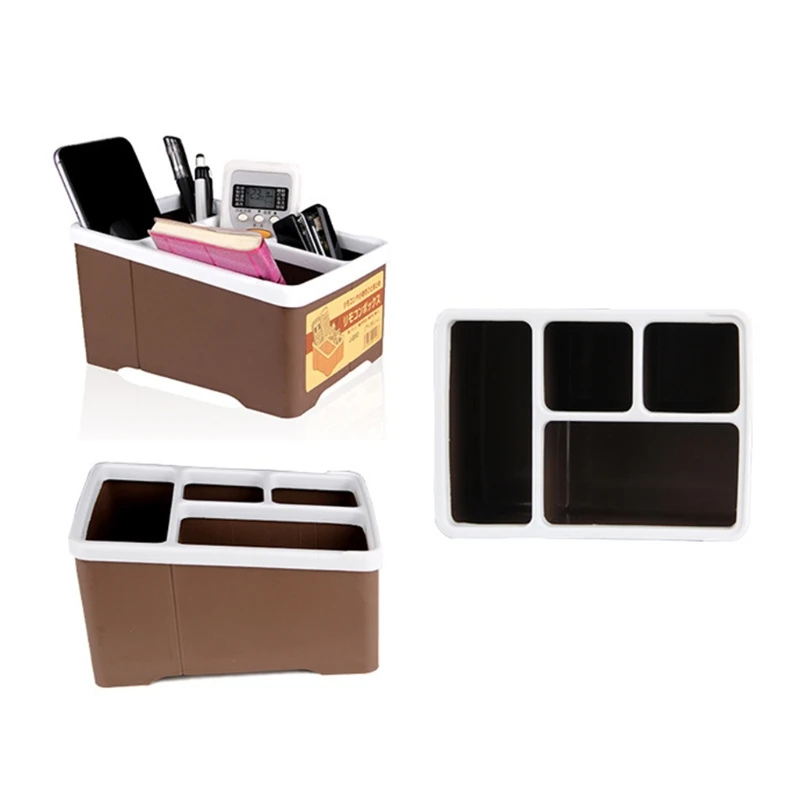 New 4 Compartments Remote Control Holder Multifunction Desktop Organizer Home Sundries Storage Box Caddy Stationery Shelf