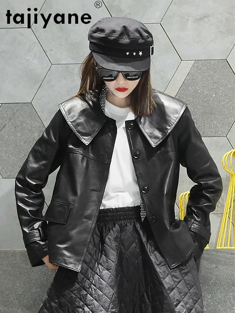 Tajiyane frauen Leder Jacke Echt Schaffell Mantel Weiblichen Koreanischen Stil Mäntel und Jacken Frauen Frühling 2021 Veste Femme Pph4506