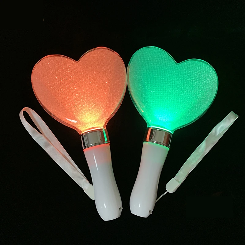 15 Colors LED Glow Sticks Heart Shaped Battery Powered Glow Sticks