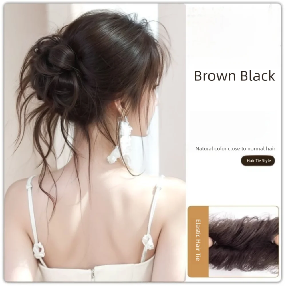 

Fashion Synthetic Hair Bun Claw Clip Curly Hair Fluffy Wig Hair Rope Natural Black Brown Bun Head Wig Hair Accessories
