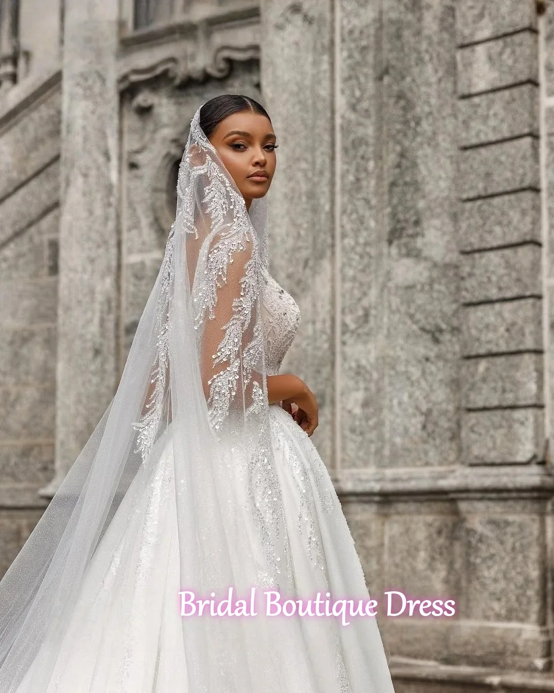 Maßgeschneiderte exquisite glänzende ärmellose A-Linie Brautkleider 2026 glänzende Perlen Braut Kleid Prinzessin Ballkleid Vestidos De Novia