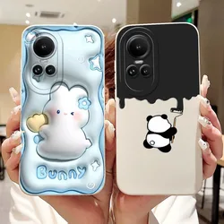 For Oppo Reno 10 11 Pro 11F 5G Case Cute Panda Funda Camera Protection Liquid Silicone Back Cover For Oppo Reno10 Pro Cases